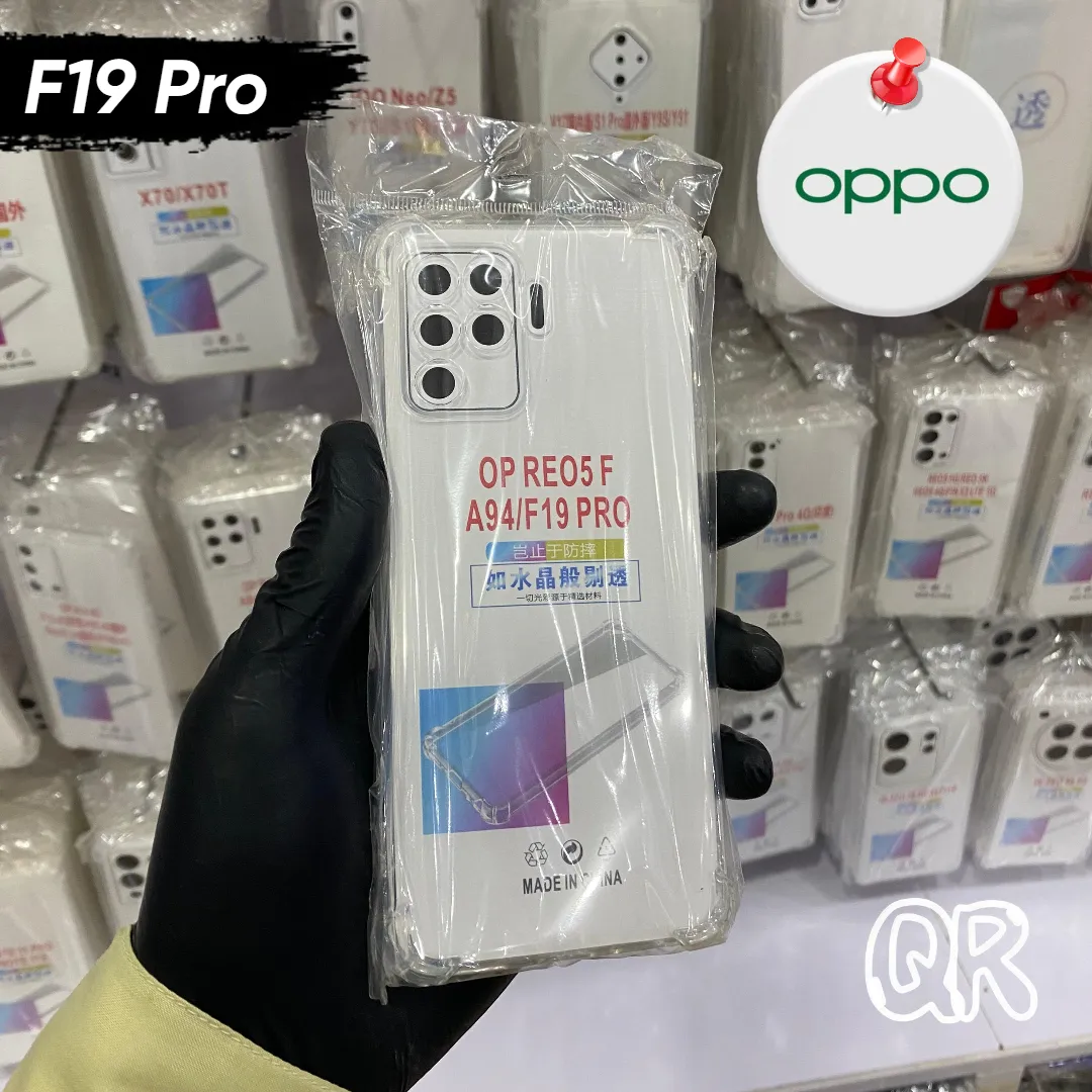 Oppo F19 Pro Back Cover Soft Shockproof Jelly Back Cover Transparent TPU Case,